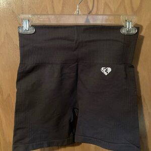 Grey High-Waisted Biker Shorts